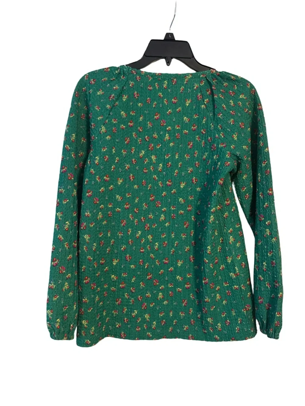 LOFT Emerald Green Floral Scoop-Neck Blouse
